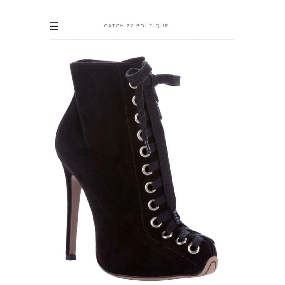 Giambattista Valli Suede Lace-up Booties sz 38.5